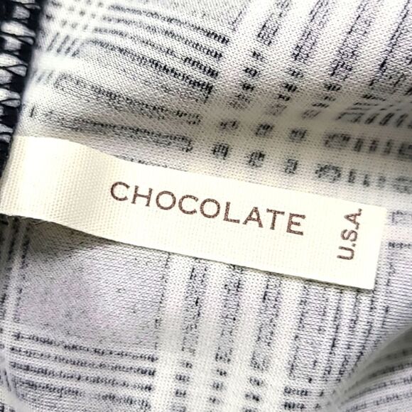 Chocolate Black & White Plaid Mini-Skirt, Size Large - Picture 5 of 6